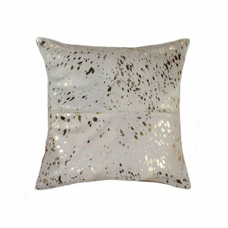 OCEANTAILER Home Roots Beddings  Torino Quattro Pillow Natural & Gold - 18 x 18 in. 332297
